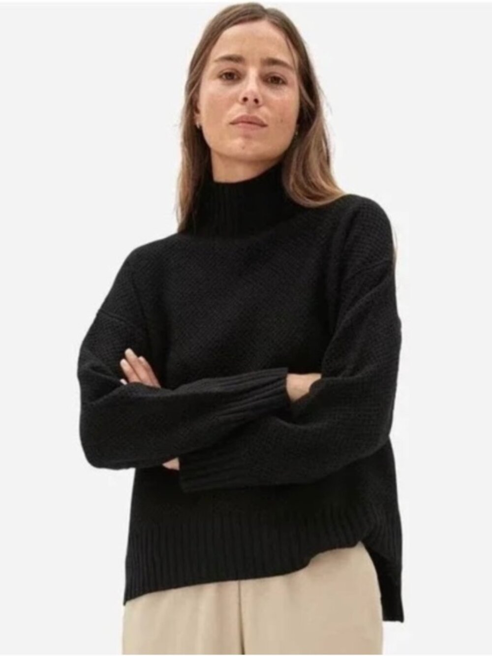 Everlane Oversized Stroopwafel Turtleneck in ReCashmere